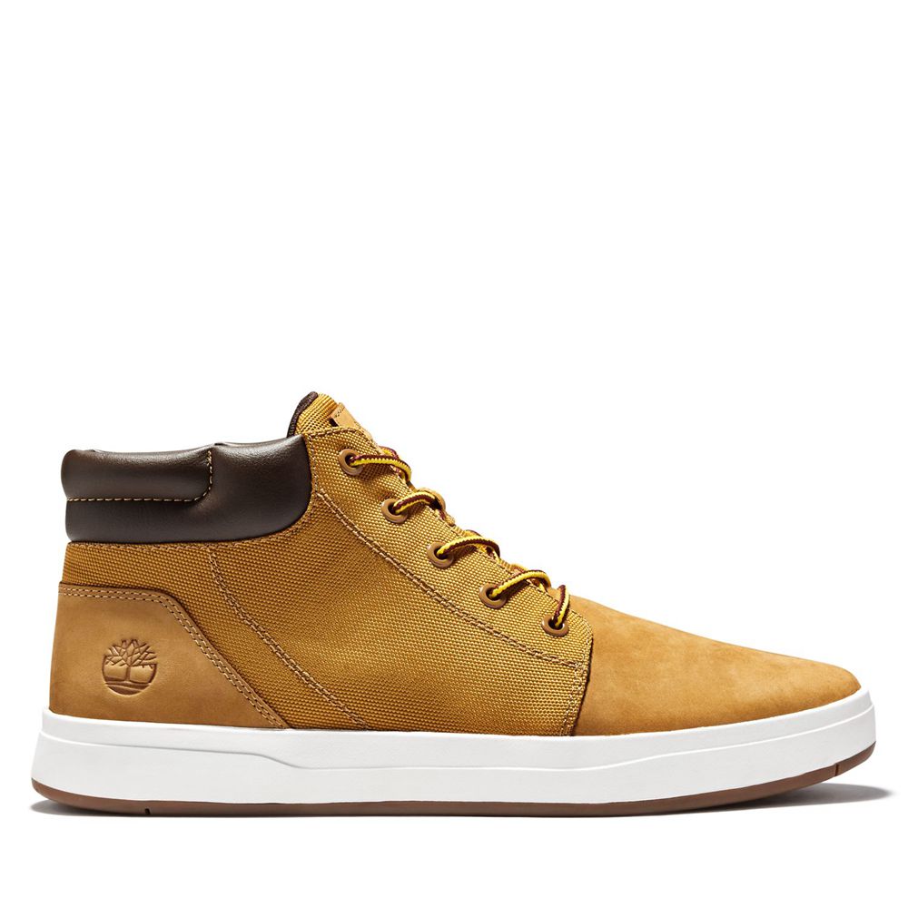 Timberland Chukka Μποτακια Ανδρικα Καφε - Davis Square Δερματινα Collar - Greece 9612384-WK